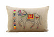 Linen pillow cover decorated with embroidered horse - Pillows & Cushions