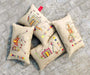Linen pillow cover with embroidered Indian cow - Pillows & Cushions