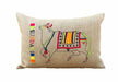 Linen pillow cover with embroidered Indian cow - Pillows & Cushions