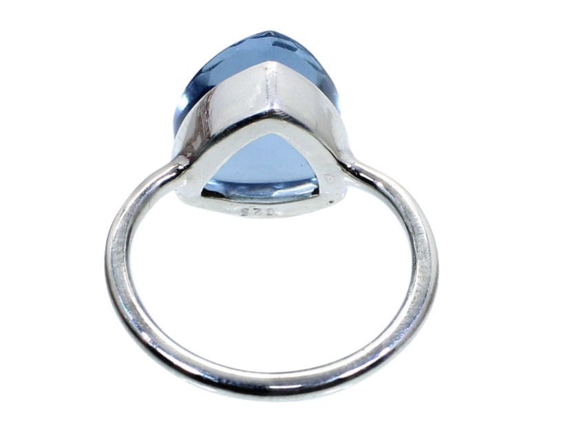 London Blue Topaz Hydro 925 Sterling Silver Ring Wholesale Gemstone Handmade Bezel Set - by Nehal Jewelry