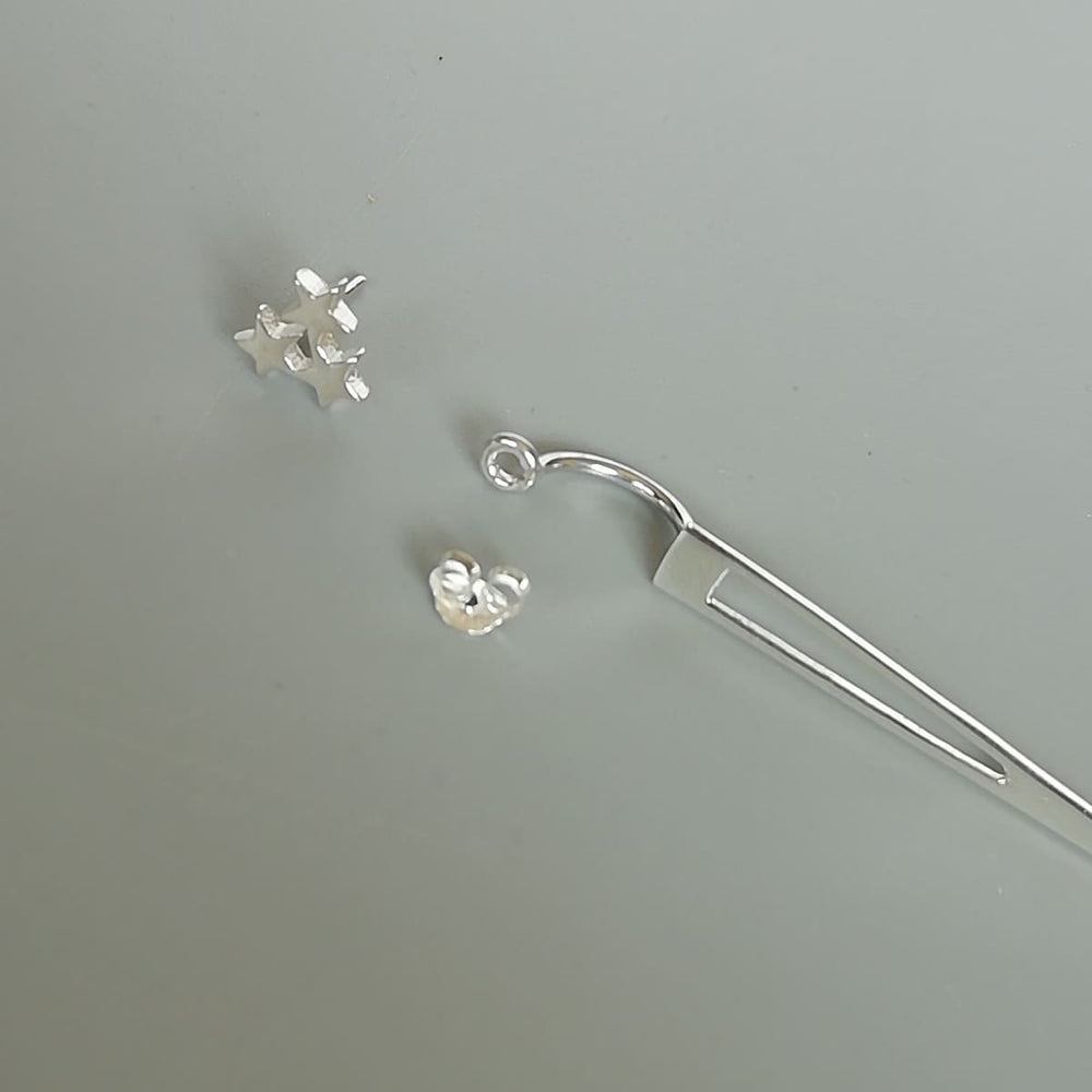 Long spike earrings | Sterling silver ear jacket | Ear danglers | Celestial jewelry | Star | Silver gift | E882 - by OneYellowButterfly