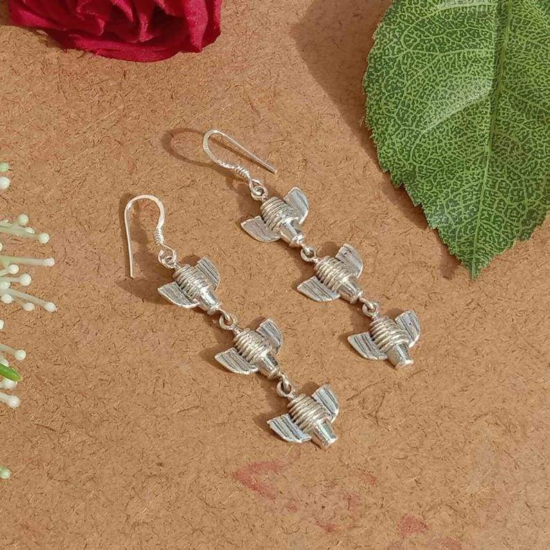 Lovely Bee Earring Three Plain Silver Jewelry Handmade Women Love Designer Hook Gift For Her