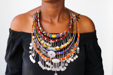 Maasai Wedding Necklace African Jewelry Beaded Women Christmas Gift For Her Tribal Boho - By Naruki Crafts