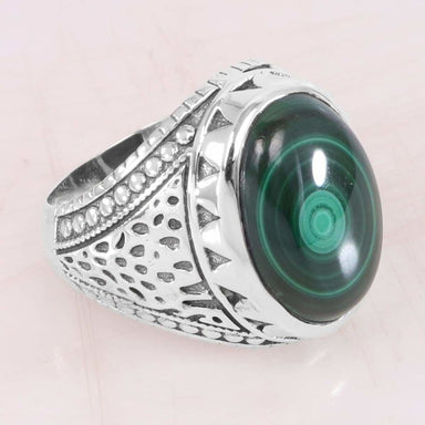 rings Malachite Ring Sterling Silver Natural Gemstone 925 Handmade Promise - by Rajtarang