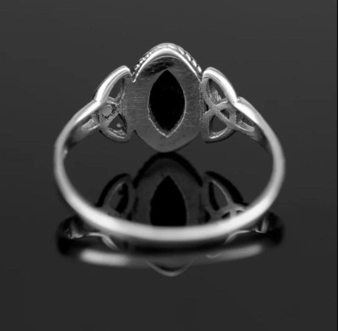 Marquise Black Onyx 925 Sterling Silver Gemstone Ladies Ring Jewellery Gift Jewelery - by Inishacreation