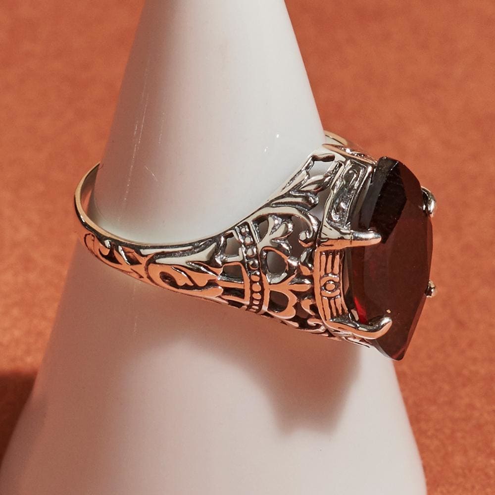 rings Marquise garnet ring gemstone silver red - by Maya Studio