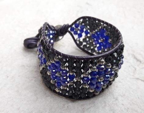 Bracelets Maya Woven Beaded Cuff Bracelet Black