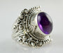 Amethyst Oval 925 Solid Sterling Silver Ring Custom Sizes 4 To 13 Us - By Navyacraft