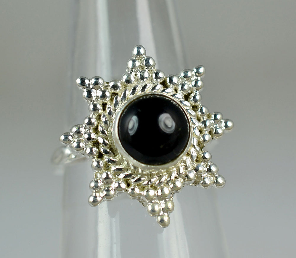 Black Onyx Silver Ring 925 Solid Sterling Handmade Jewelry Size 3-14 Us - By Navyacraft