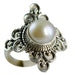 Freshwater Pearl Round 925 Solid Sterling Silver Handmade Ring Size 4-13 Us - By Navyacraft