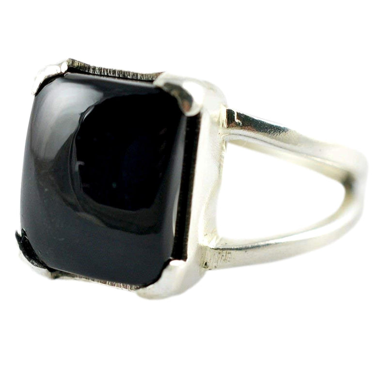 Black Onyx Cushion Shape 925 Solid Sterling Silver Handmade Ring Size 4-13 Us - By Navyacraft