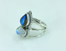 Rainbow Moonstone Labradorite 925 Solid Sterling Silver Handmade Ring - By Navyacraft