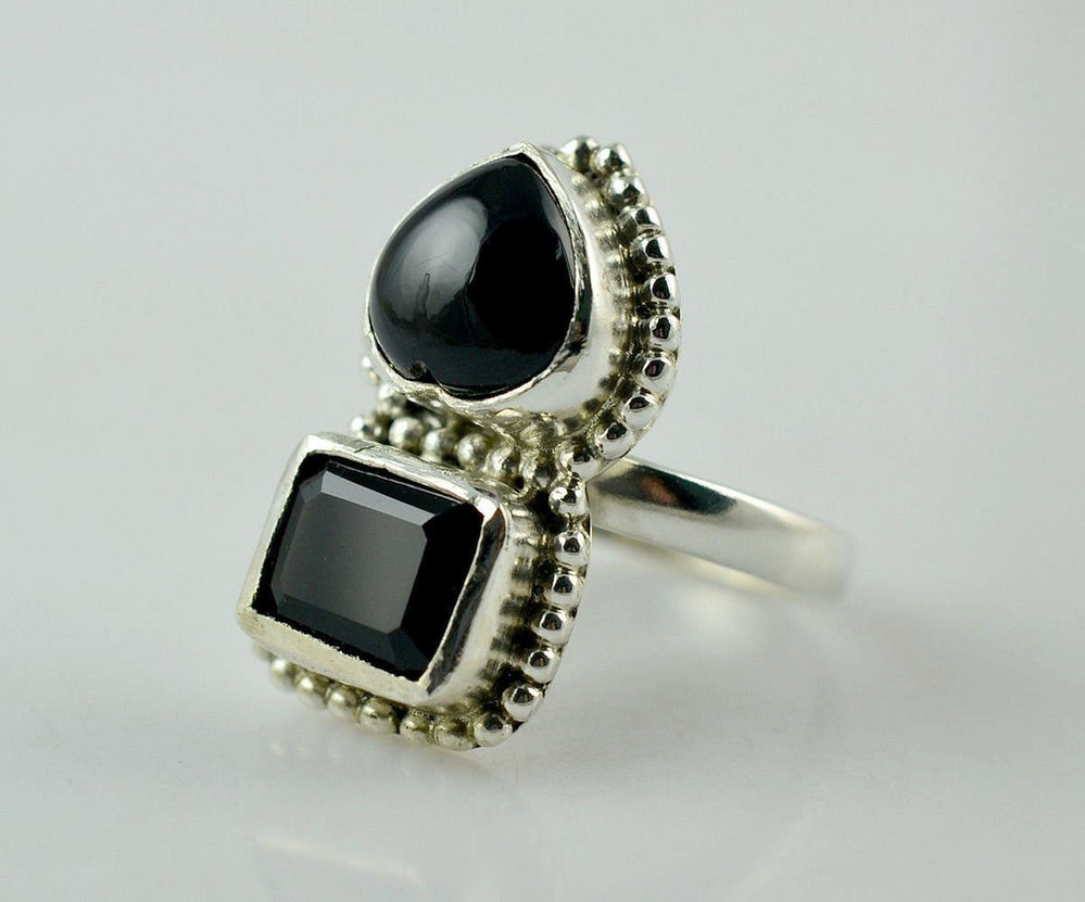 Black Onyx Silver Ring 925 Solid Sterling Handmade Jewelry Size 3-13 Us - By Navyacraft