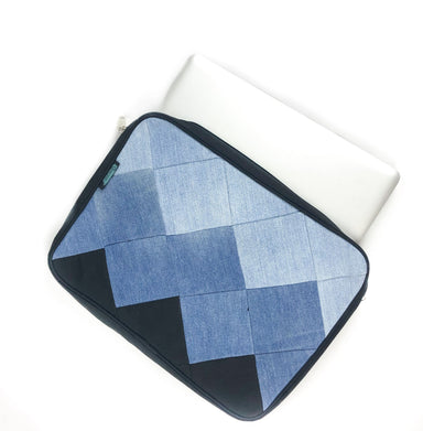 Denim Laptop Sleeve - Square Patchwork - By Rimagined