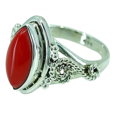 Coral 925 Solid Sterling Silver Handmade Ring Size 3 To 13 Us - By Navyacraft