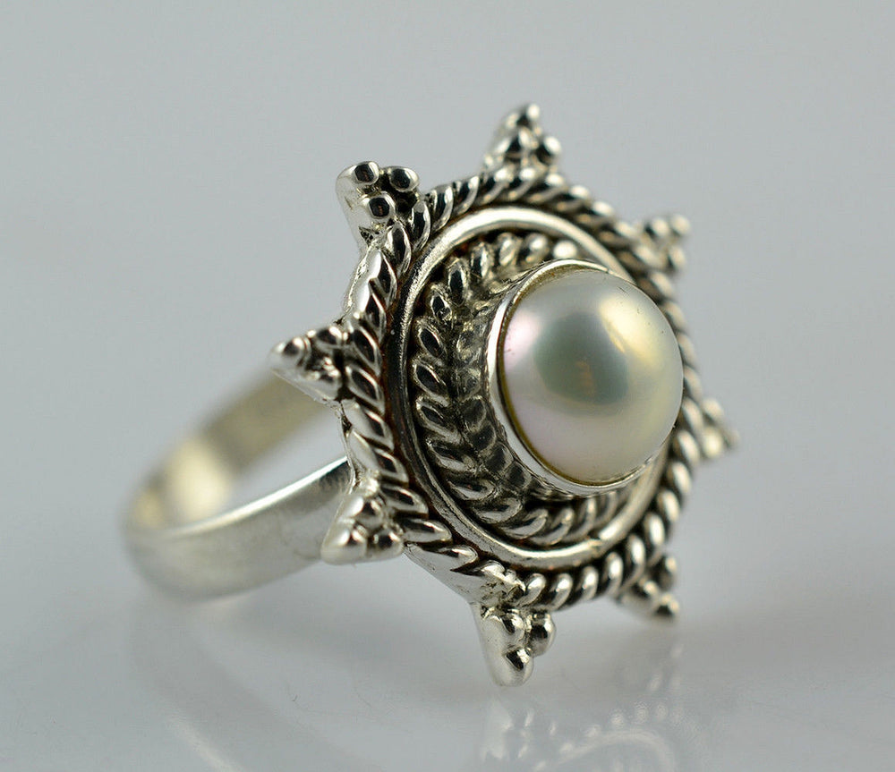 Freshwater Pearl 925 Solid Sterling Silver Handmade Ring Size 4 To 13 Us - By Navyacraft
