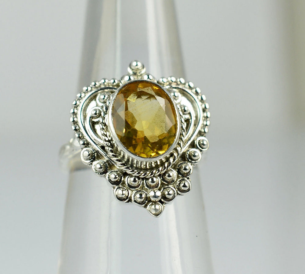 Citrine Oval 925 Solid Sterling Silver Handmade Ring Size 4 To 13 Us - By Navyacraft