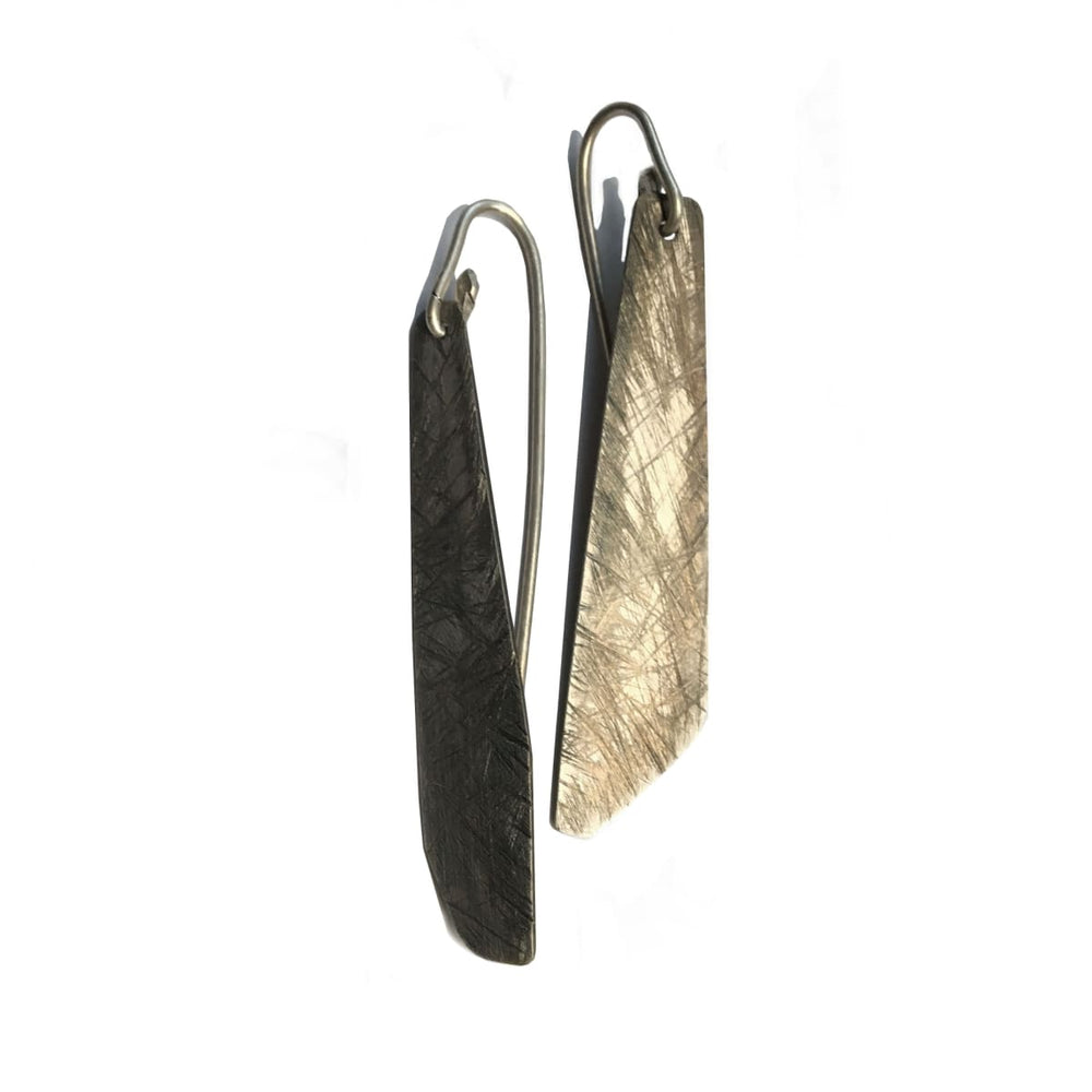 Medium dangle geometrical mismatched earrings - textured by dikua