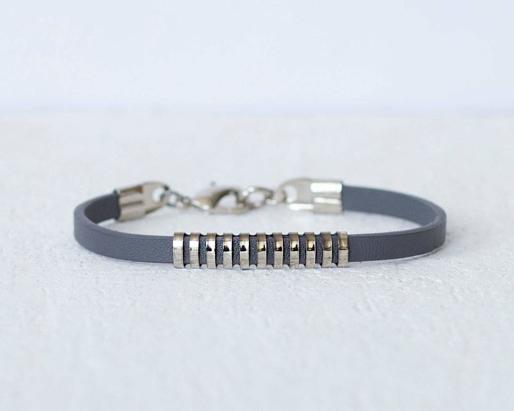 Men Bracelet - Faux Leather - Jewelry - Gift - Boyfriend - Husband - For Dad - Vegan - by Magoo Maggie Moas
