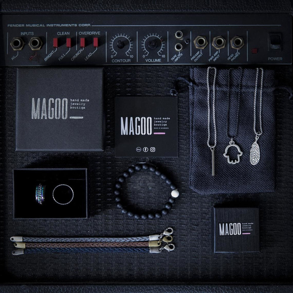 Men’s Bracelet - Geometeric - Vegan - Wrap - Jewelry - Gift - Boyfriend - by Magoo Maggie Moas