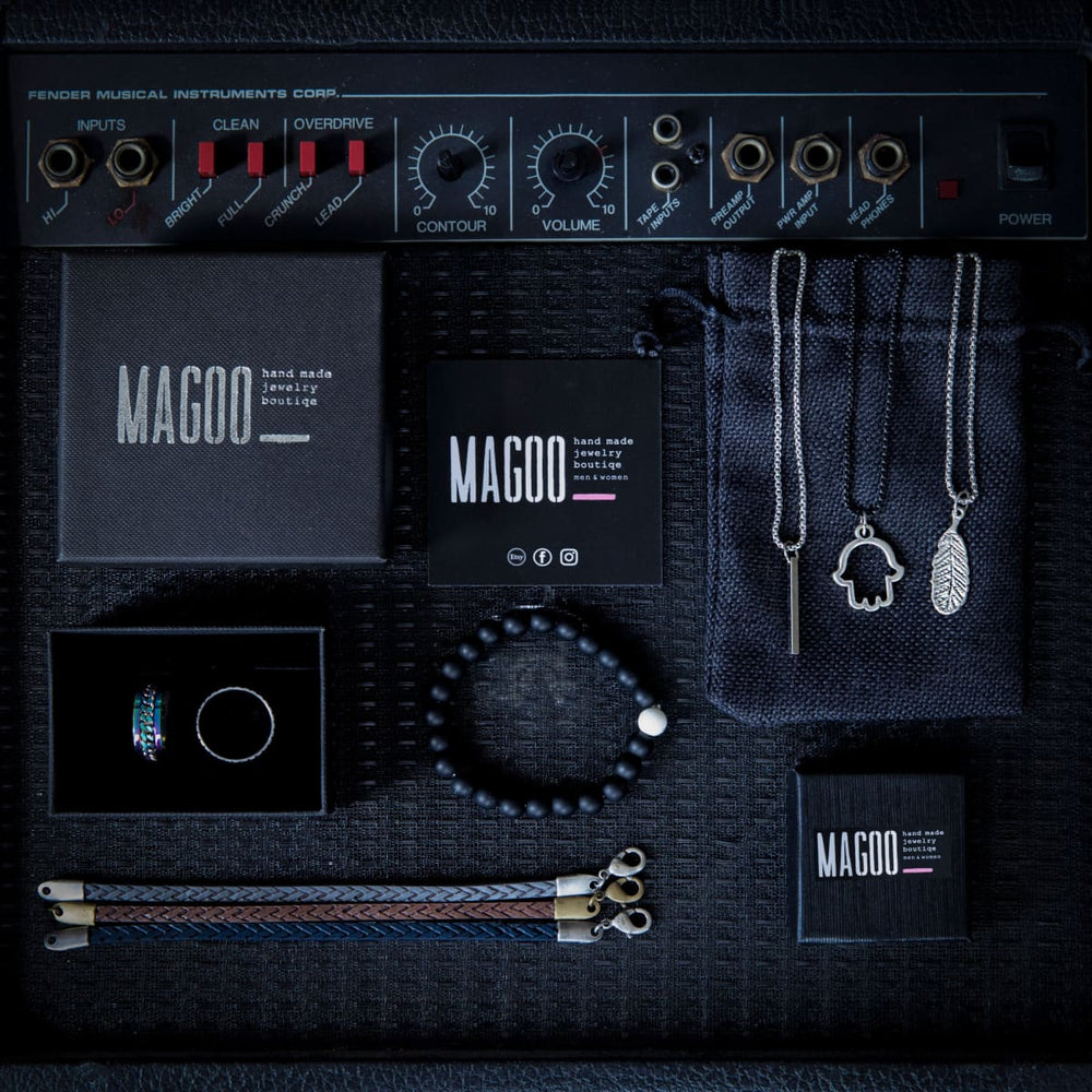 Men’s Bracelet - Leather - Infinity - Jewelry - Gift - Boyfriend - Husband - Male - By Magoo Maggie Moas