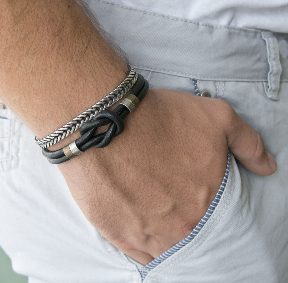 bracelets Men’s Bracelet Set - of 2 Bracelets For Men - leather - Jewelry - Gift - Boyfriend - Husband - Guys - by Magoo Maggie Moas