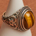 Rings Mens Handmade Ring Turkish Silver Men Ottoman Tiger Eye Gift for Him 925k Sterling - by InishaCreation