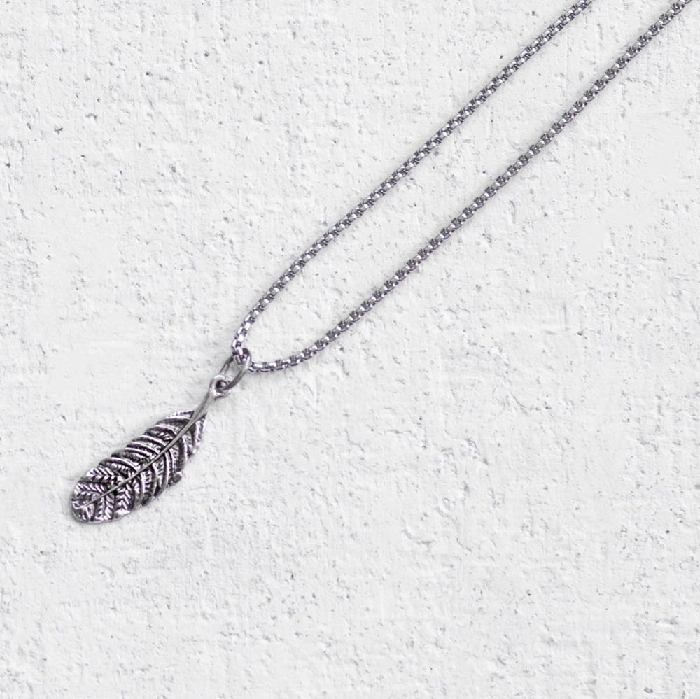 Men’s leaf Necklace - Silver - Jewelry - Gift - Boyfriend - Husband - Dads - by Magoo Maggie Moas