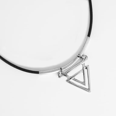 Men’s Necklace - Choker - Leather - Geometric - Jewelry - Gift - Boyfriend - by Magoo Maggie Moas