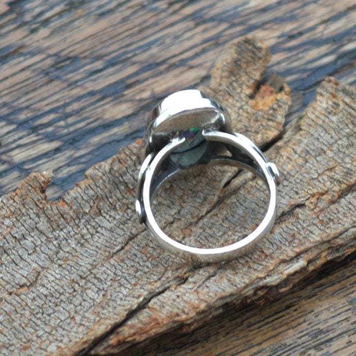 Rings Midnight Rainbow Quartz Ring -925 Sterling Silver Designer Handmade