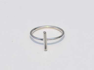 Minimalist Bar Ring Sterling Silver Dainty Thin Unisex Solid Piece Christmas Gift, - By Paradise