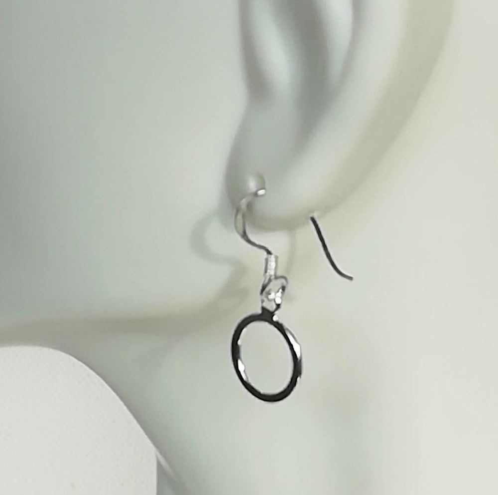 earrings Minimalist Earrings - Circle Of Life - Round Dangle - Silver - Wanderlust - Simple - G25 - by NeverEndingSilver