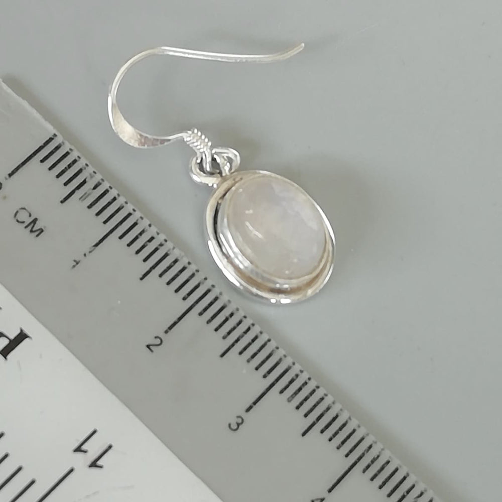 Moon stone earrings | Sterling silver white ear danglers | Stone dangler | E108 - by OneYellowButterfly