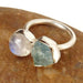 Moonstone & Aquamarine Adjustable Sterling Silver Nickel Free Ring,handmade Jewelry,gift for her - by Adorable Craft