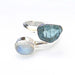 rings Moonstone & Aquamarine Ring Adjustable 925 Sterling Silver - by Adorable Craft