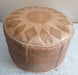 Moroccan Pouf Genuine Handmade Leather Pouf Brown Ottoman - by Home