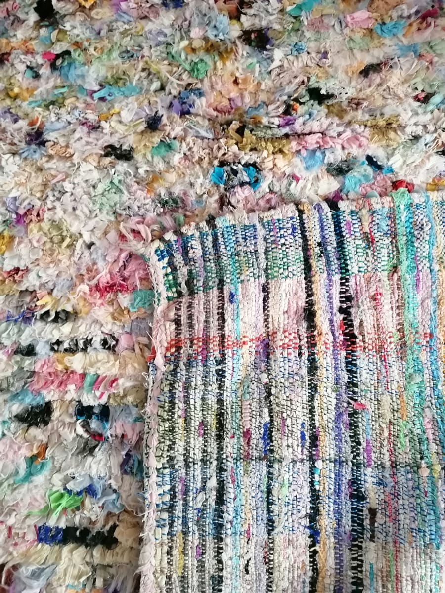 Moroccan Rug Handmade Boucherouite Colorful Bohemian - by Home