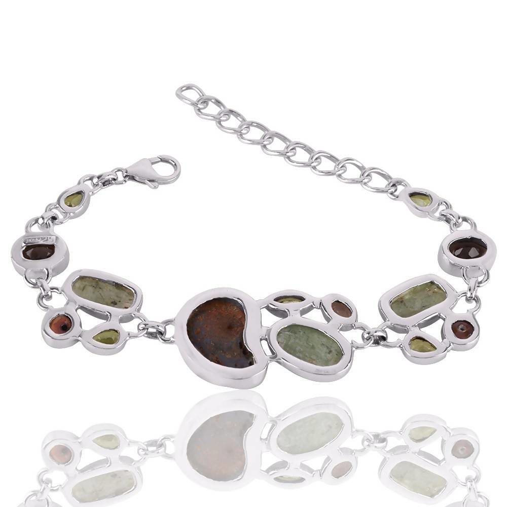 Bracelets Multi Stone Handcrafted 925 Sterling Silver Bracelet Birthstone Jewelry