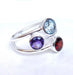 Multi Stone Ring 925 Sterling Silver Amethyst Blue Topaz Garnet Ring,unique Handmade Beautiful - By Inishacreation