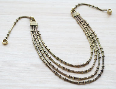 necklaces Multi Strand Gold Necklace simple Layered antique gold long necklace minimalist statement Indian jewelry bollywood - by Pretty 