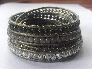 Bracelets Multibead Wrap Bracelet Grey
