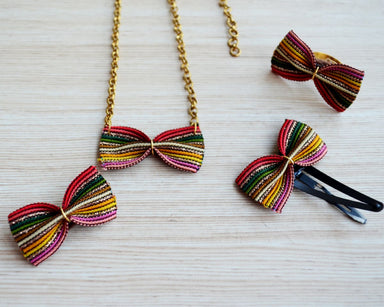 jewelry set Multicolor Bow Accessory Set for Teen Girls Birthday Gift Jewelry Kids - by Pretty Ponytails