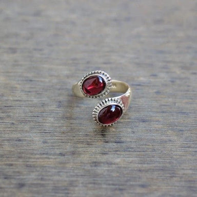 Natural Red Almendine Garnet Sterling Silver Ring Designer Handmade Jewelry Gift for her - by Inishacreation