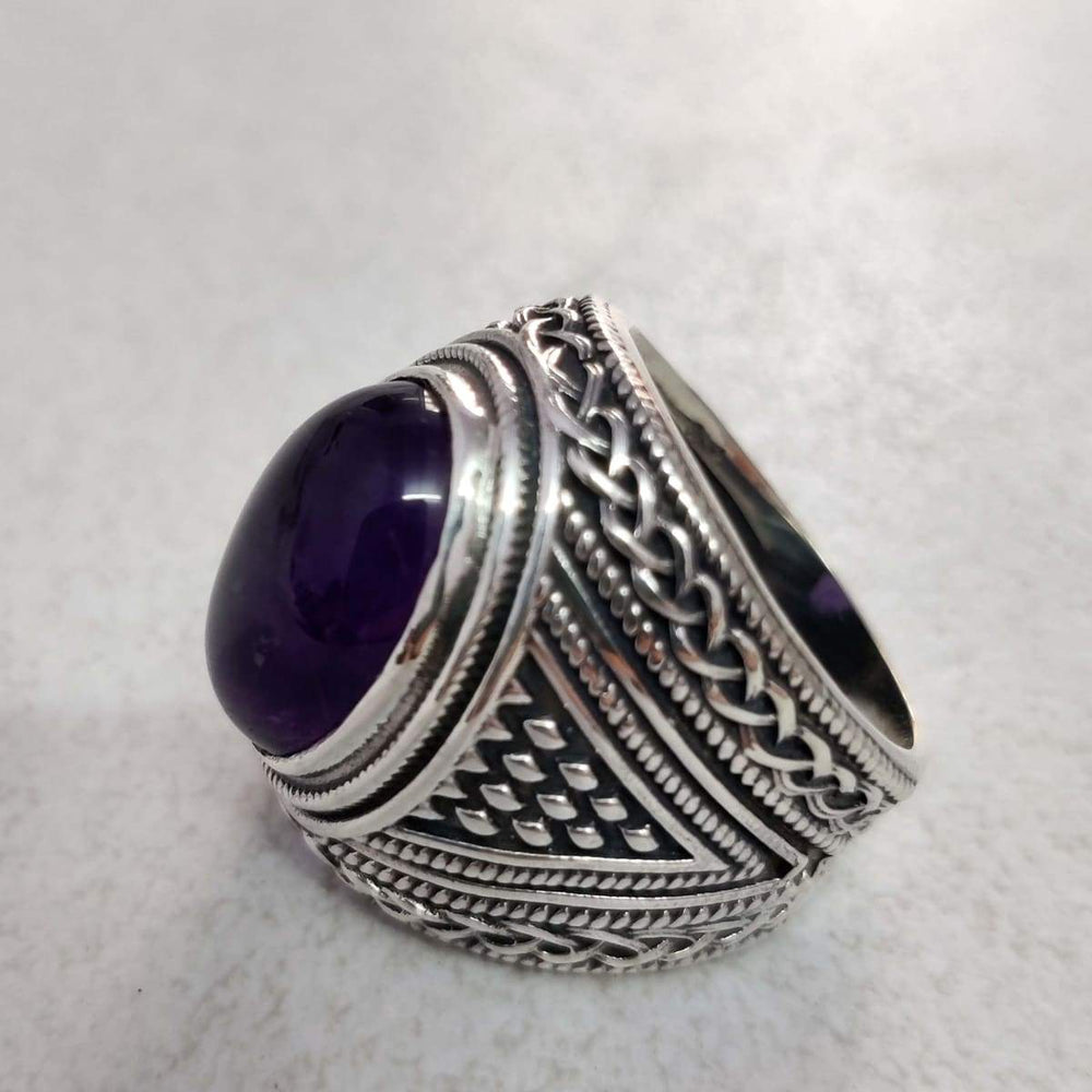 Ring Love Gift! 925 Solid Silver Men Ring-Natural Amethyst Ring-Men’s Ring-Gemstone Ring-Gift For Him-Amethyst Square Ring-February 