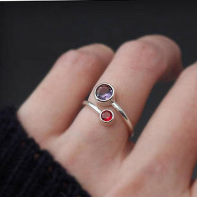 Natural Amethyst Garnet Ring,925 Sterling Silver Ring,Valentine Gift,Engagement Jewelry,Gift Ring,Gift For Her,Wedding Gift,Adjustable Ring 