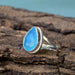 Rings Natural Aqua Blue Chalcedony Gemstone Ring Bezel 925 Sterling Silver Pear Artisan Gift Birthstone