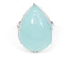 Natural Aqua Chalcedony Gemstone Ring Solid 925 Sterling Silver Prong Setting Unisex Statement - by Nehal Jewelry