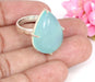 Natural Aqua Chalcedony Gemstone Ring Solid 925 Sterling Silver Prong Setting Unisex Statement - by Nehal Jewelry