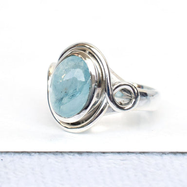 Natural Aquamarine 925 Sterling Silver Ring,birthstone,handmade Jewelry Gift For Her - By Adorable Craft