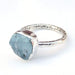 Natural Raw Aquamarine Crystal Birthstone Ring 925 Sterling Silver Stone Jewelry-J011 - by Arte De Joyas